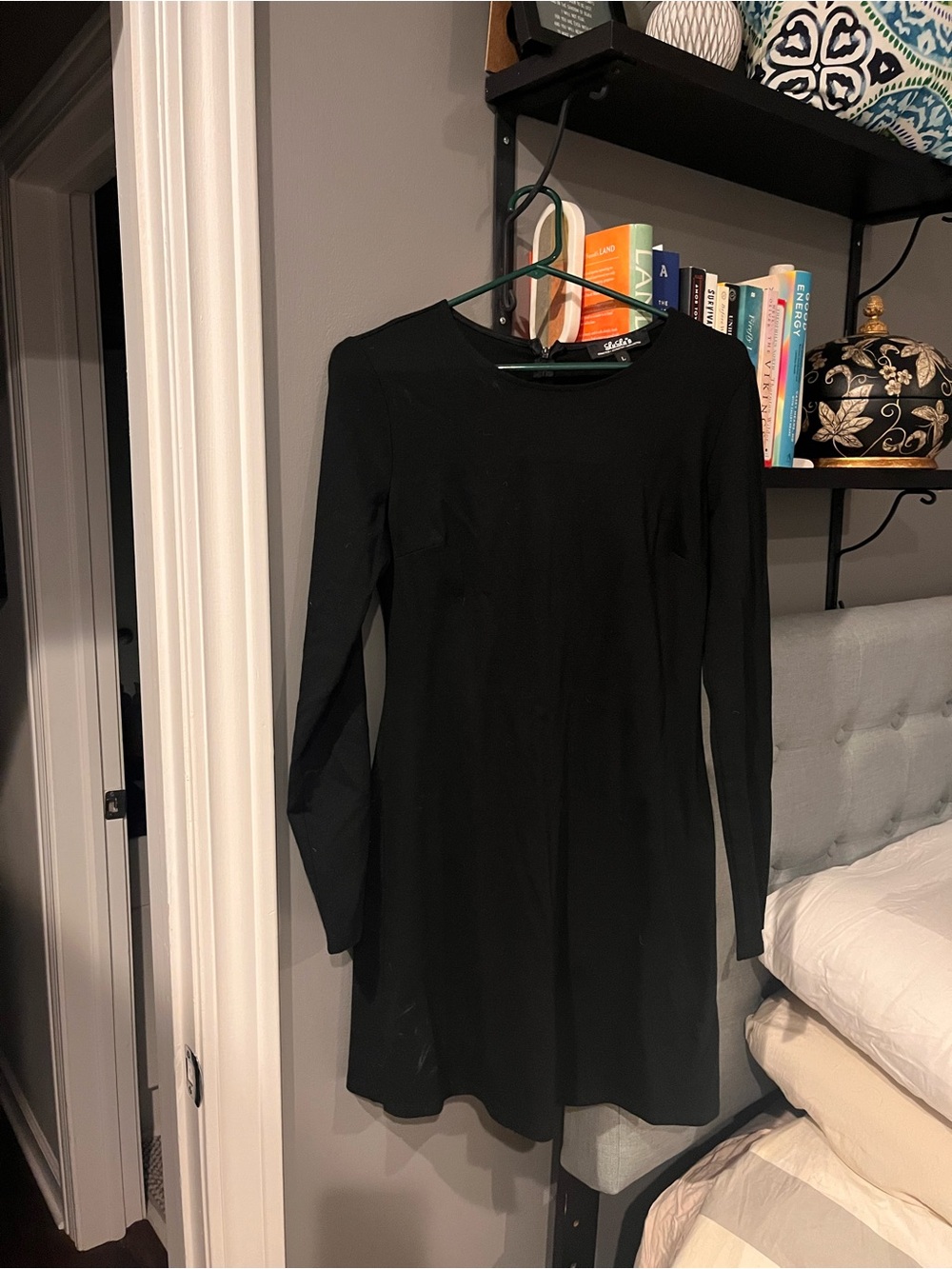 Little Black Long-Sleeve Women's mini Dress - Classic Crewneck